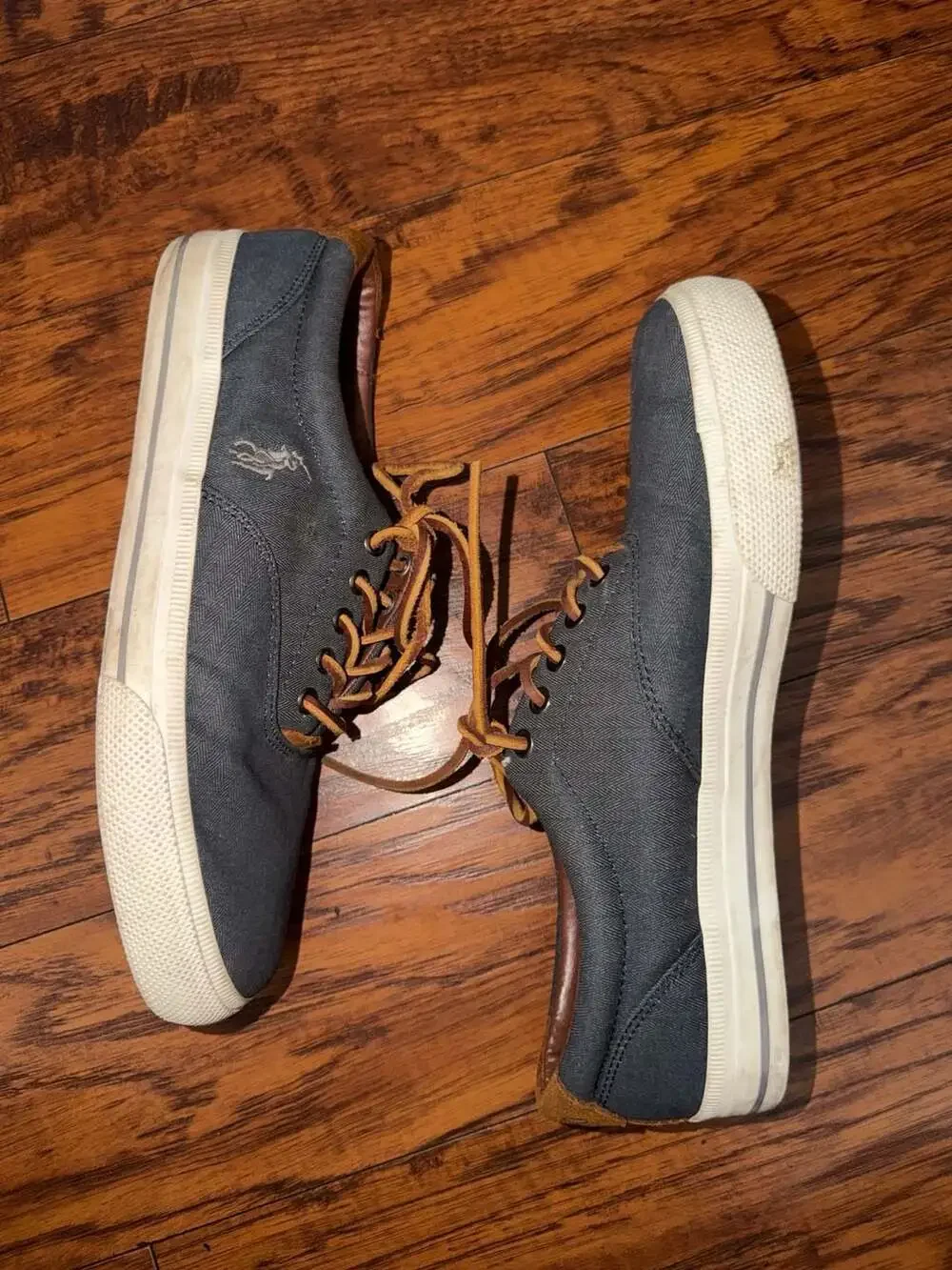 Polo Ralph Lauren Vaughn Herringbone Canvas Sneakers with Leather Details